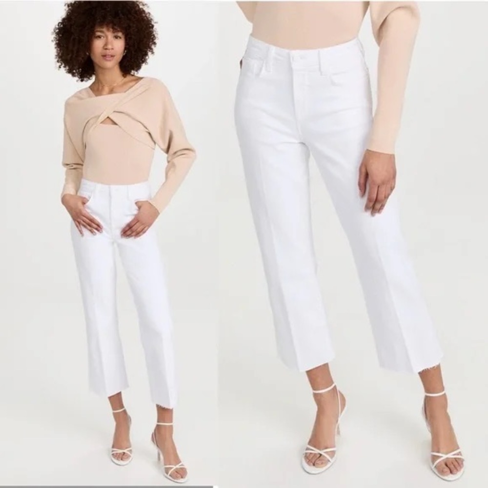 L’AGENCE Wanda High Rise Crop Wide Leg Jeans in Blanc 27